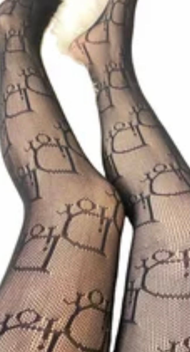 Christian Dior Vintage New Deadstock Stretch Voile Tights in Marine Gray -  $40 New With Tags - From Shop